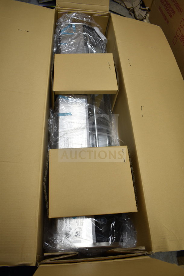 Hoshizaki HNC-150BA sushi display case in box, new condition, 115V, 1-phase, wrapped in plastic, ready for setup.