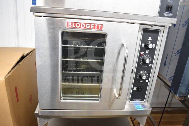 BRAND NEW 2021 Blodgett CTB-1 commercial half-size convection oven with VLH hood, electric powered, 208-240V, on casters.