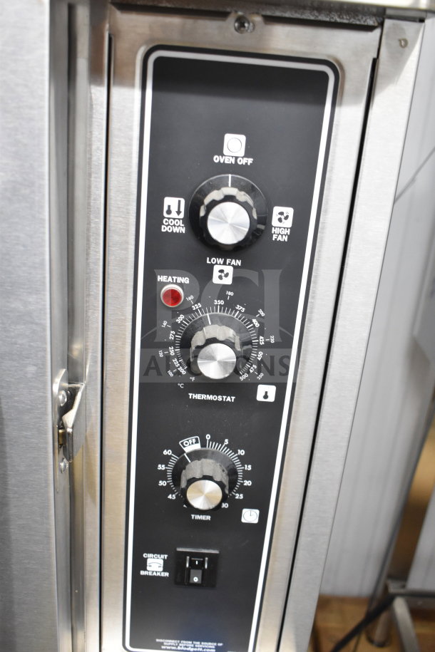 BRAND NEW 2021 Blodgett CTB-1 Electric Convection Oven, VLH Hood, on Casters. Control panel with thermostat, fan settings, timer.