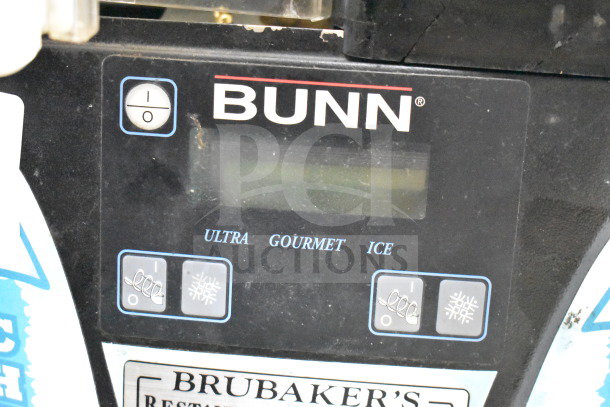 Bunn Ultra 2 Commercial Slushie Machine, 120V, tested and working. Features on/off switches, visible "Ultra Gourmet Ice" label.