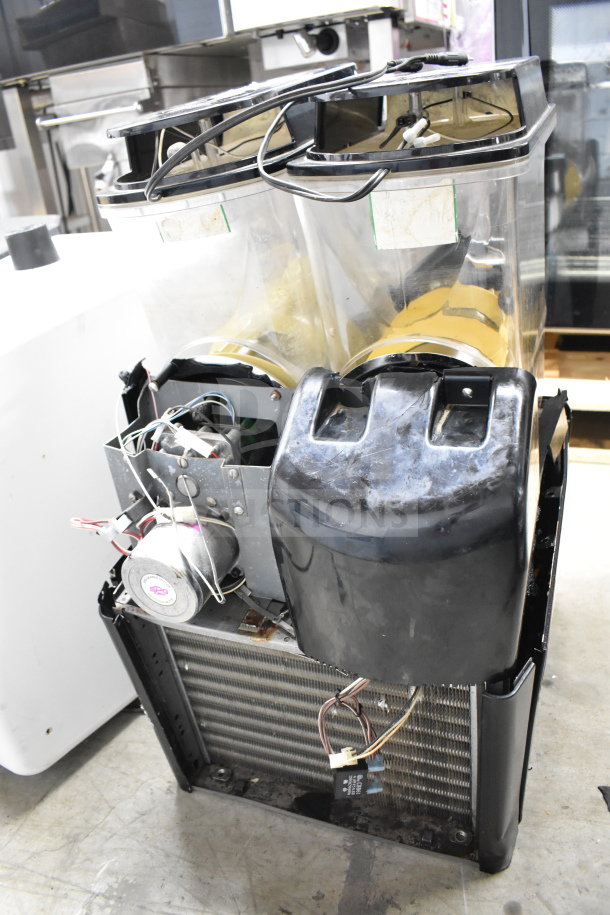 Bunn Ultra 2 Commercial Countertop Slushie Machine, 120V, 1 Phase, dual hoppers, tested working, clear visible parts.