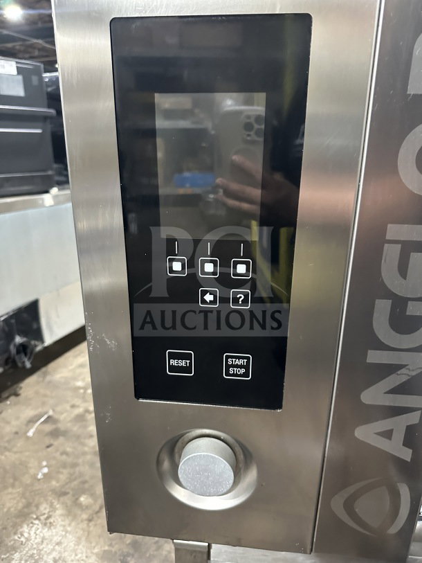 Angelo Po stainless steel natural gas combi oven, model FX61G3UKX02, with digital display and programmable controls.