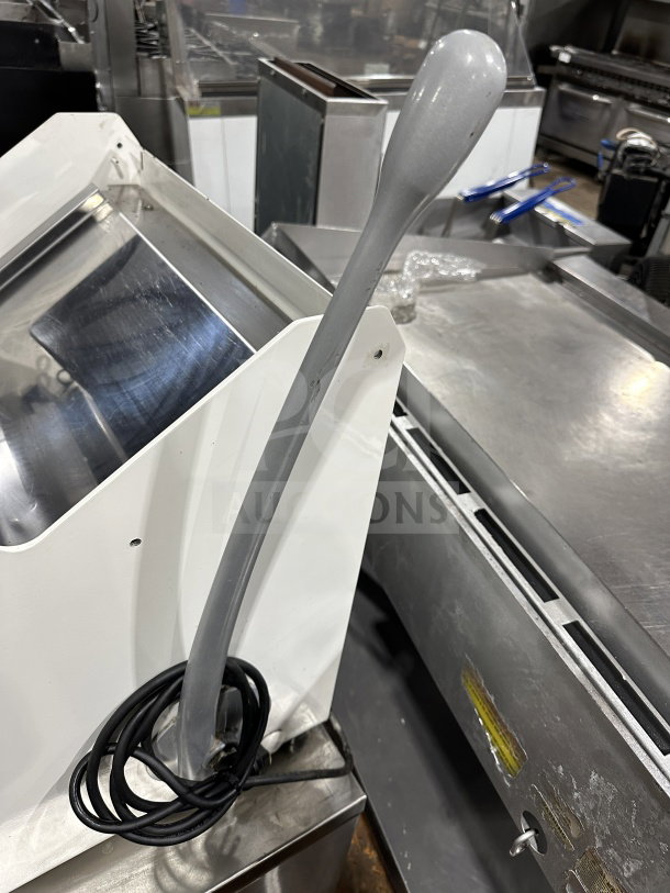 JAC Pico MJL45013 bread slicer, commercial electric, automatic feed, on legs, 120V 1 phase, condition shows use.