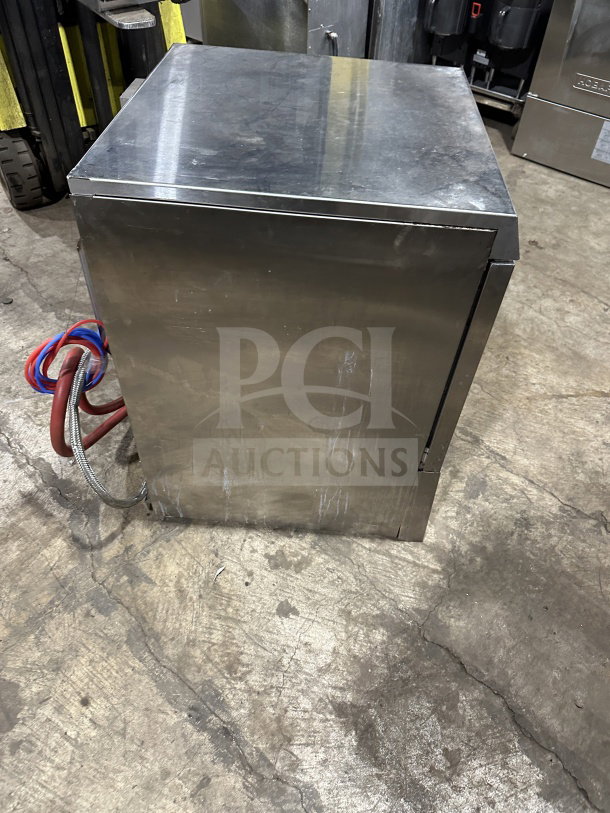 Hobart Advansys LXe Series stainless steel undercounter dishwasher, model LXER. Electric, Energy Star certified, 120/208-240V. Slight surface wear.