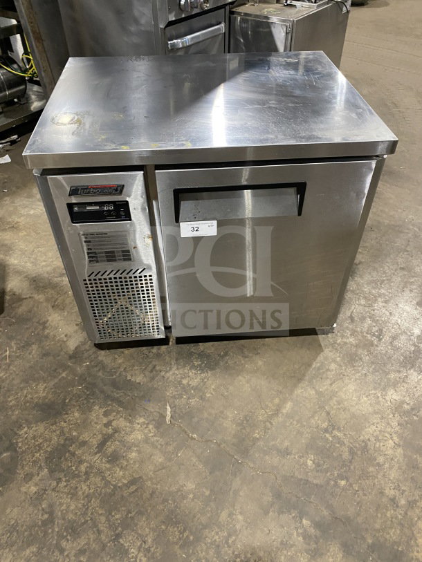 Turbo Air JUR-36 stainless steel undercounter refrigerator, 36" with side-mounted compressor, good condition.