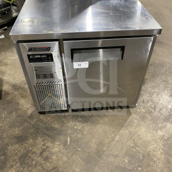 Turbo Air JUR-36 stainless steel undercounter refrigerator, 36" with side-mounted compressor, good condition.