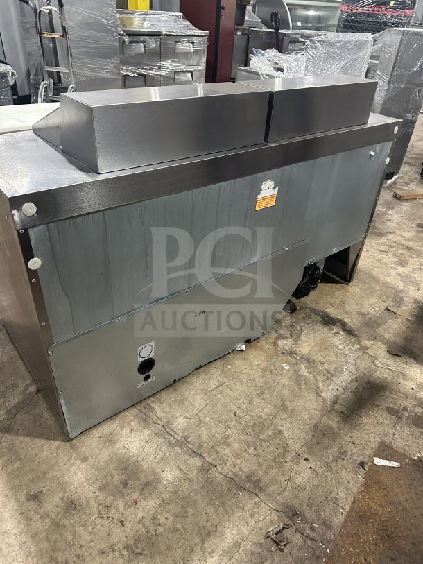 Delfield Manitowoc UCD4464N-12-DD5 stainless steel 4-drawer refrigerated prep table, mega top, good condition, 115V, 1 Phase.