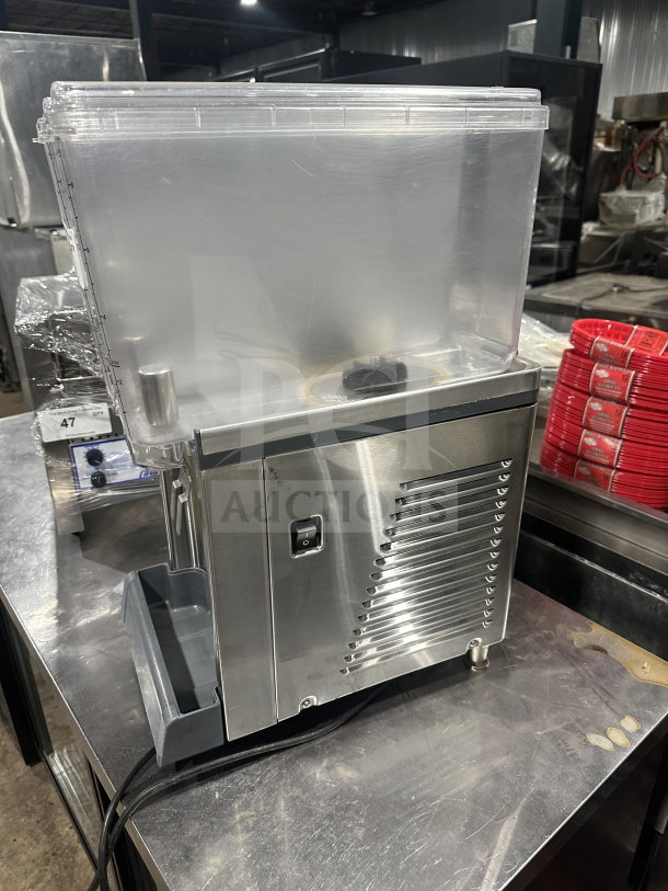 Crathco Classic Bubbler Series Beverage Dispenser, model CS-2E/1D-16, stainless steel, twin hoppers, with drip trays, 115V.