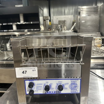 Belleco JT2H commercial electric conveyor toaster, stainless steel, 120V, 1 phase, countertop model, excellent condition.
