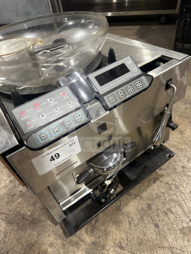 Turbo Chef Encore 2 commercial stainless steel appliance, shown with digital controls and instruction label, in good condition.
