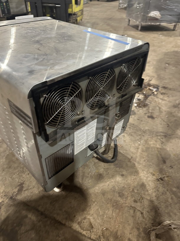 Turbo Chef Encore 2 rapid cook oven, 208/240V, 1 phase, on legs, visible fans and labels, Model: ENC31034258.