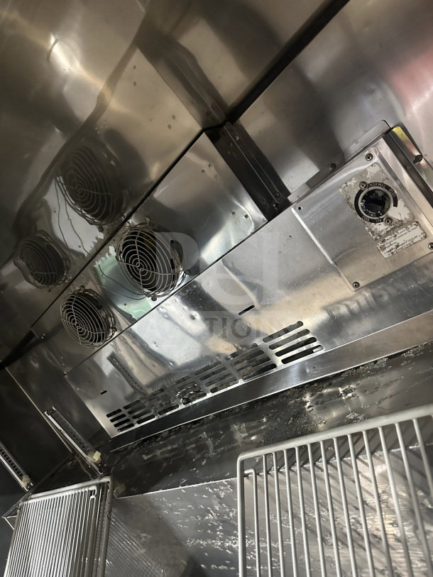 Turbo Air M3 Series 3-door undercounter refrigerator, stainless steel, Model MUR-72, 115V. Features poly-coated wire rack and casters.