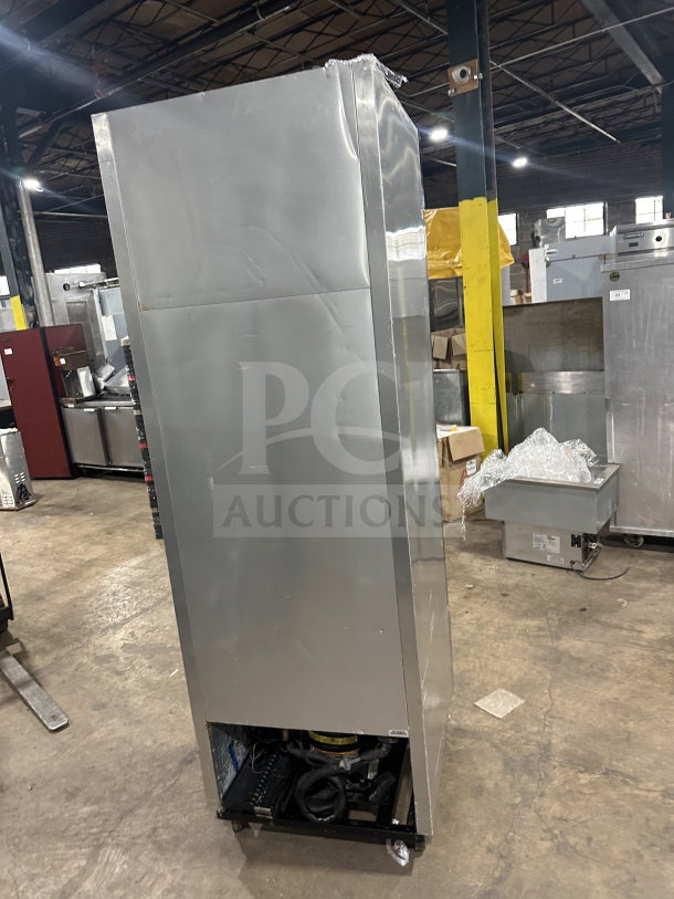 True T-23F stainless steel single door freezer, Energy Star certified, poly-coated rack, on casters, model T-23F, 115V.