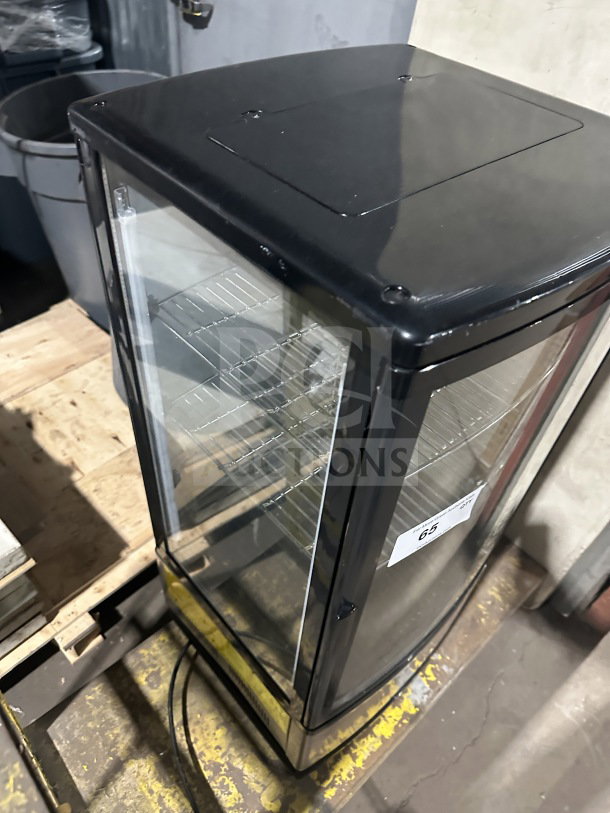 Berg RT78L glass single door refrigerated display with chrome rack, excellent condition, model RT-78L, 115V.