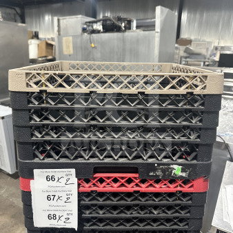 Rare commercial polypropylene plastic dishwasher rack for cups and stemware. Features durable design. Good condition.