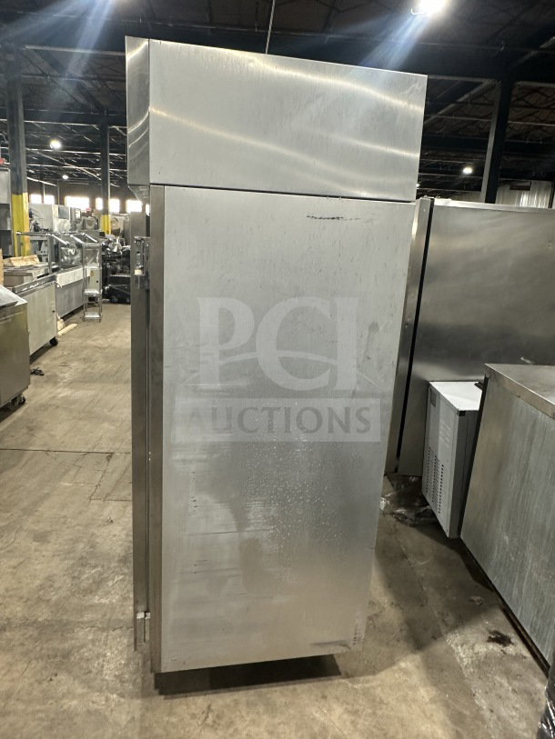 Victory VR-2 commercial stainless steel 2-door reach-in refrigerator with adjustable poly-coated wire racks, on casters.