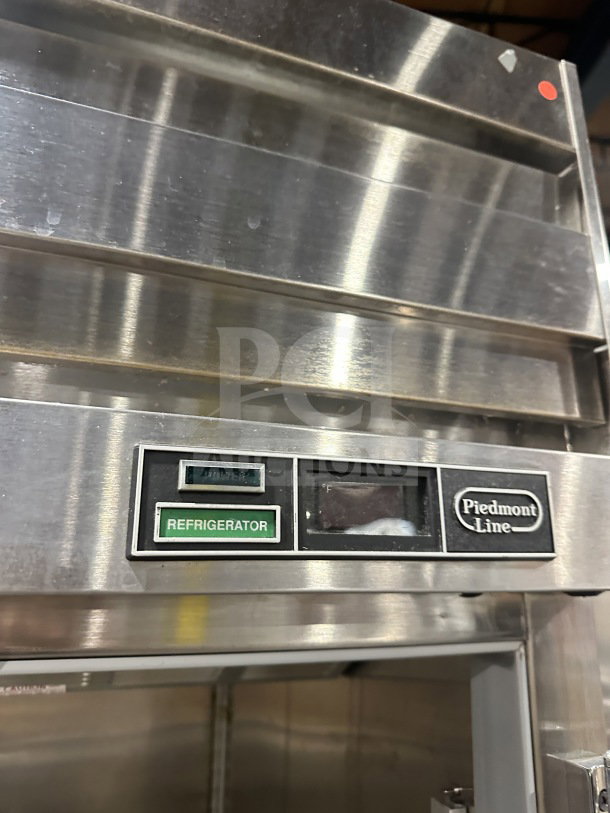 Beverage Air Piedmont Series stainless steel 2-door reach-in refrigerator with poly-coated wire rack and digital display.