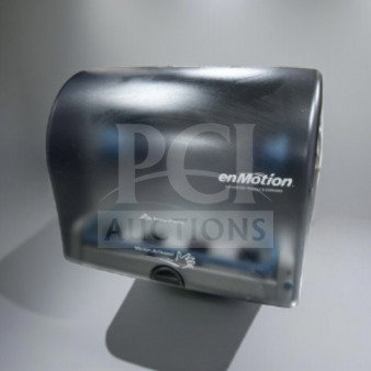 Georgia-Pacific enMotion 59462A touchless paper towel dispenser, black/smoke, top-tier condition, motion activated.