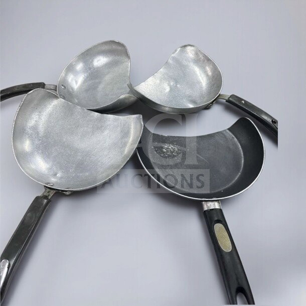 Oster nonstick wok/stir-fry pan set, 4 pieces, well-maintained, commercial grade, inspected, black handles.