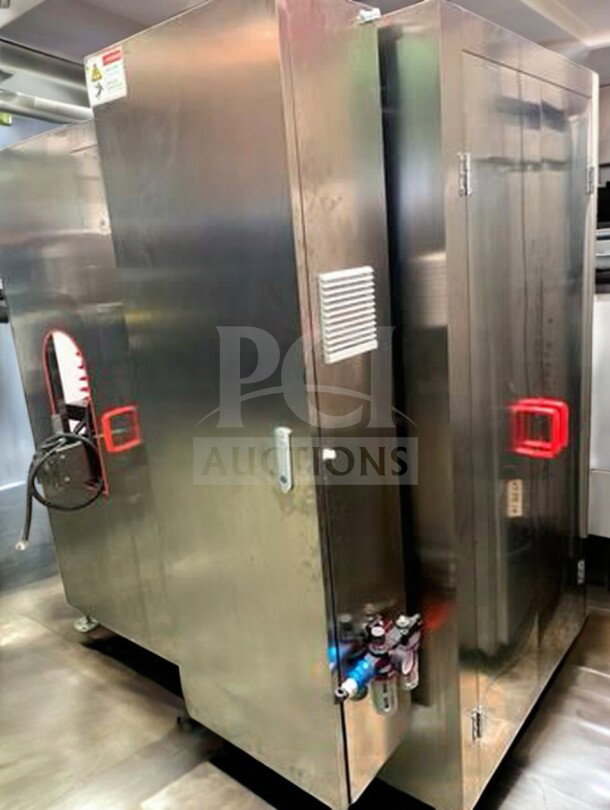 TANG Two-Head Automatic Filling Machine, stainless steel, premium condition, model TAN-L-FIL-0423, fully operational.