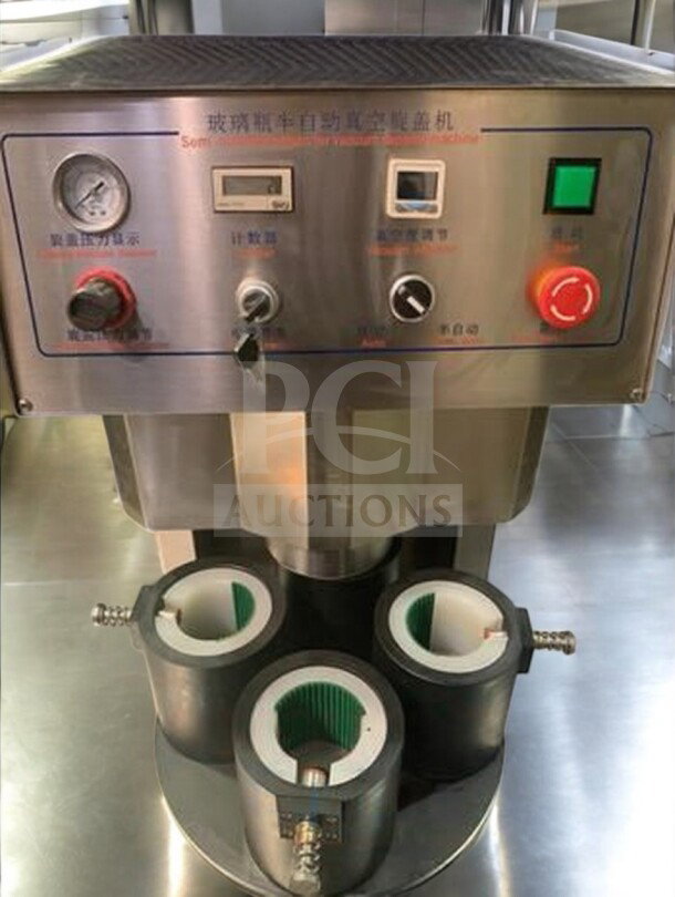 Tang Machinery Four-Station Semi-Automatic Vacuum Capping Machine, premium condition, fully tested with control panel and operational indicators.