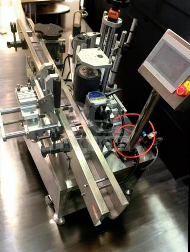 Tang Automatic Round Bottle Labeling Machine, Model TGM-TY01. High-speed 360° wrap, premium condition, fully tested.