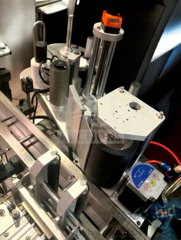 Tang TGM-TY01 round bottle labeling machine in premium condition, high-speed 360° wrap-around, fully tested operational.