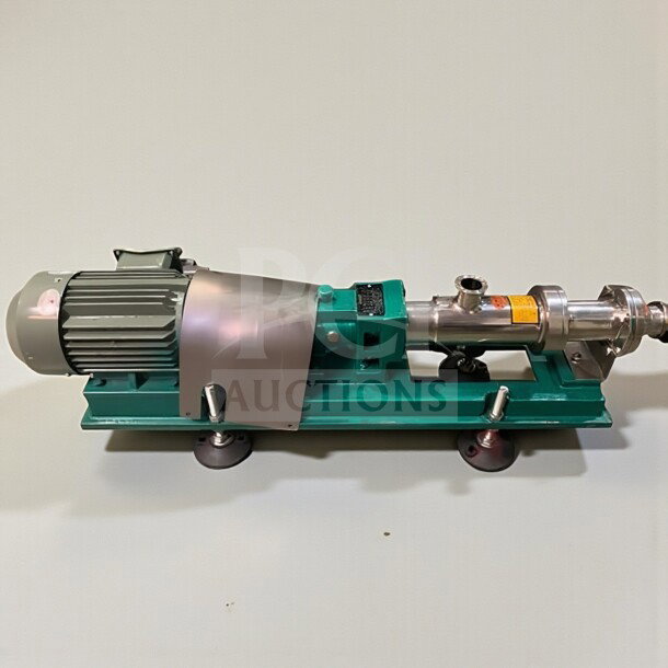 "Tang Screw Feeding Pump in premium condition, model TNG-L-SCR-0422, for continuous sauce and liquid transfer. Fully tested and operational."