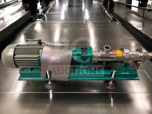 Tang Screw Feeding Pump, premium condition, model TNG-L-SCR-0422, for sauce and liquid transfer, fully tested.