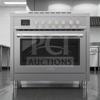 Brand new KoolMore KM-FR36EE-SS 36" electric range in stainless steel, 4.3 cu. ft., UL certified, never used, original box.