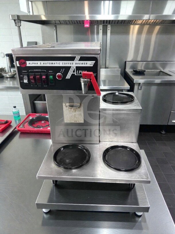 Wilbur Curtis Alpha 3 automatic coffee brewer in like-new condition, 120V, UL and NSF listed, fully operational, model CUR-M-BRW-0346.