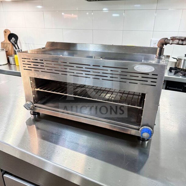 Atosa ATCM-36 CookRite 36" Gas Cheesemelter, dual infrared burners, stainless steel, excellent condition, label visible.