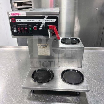 Wilbur Curtis Alpha AP-1D coffee brewer, exceptional condition, automatic, 120V, NSF certified, tested operational.