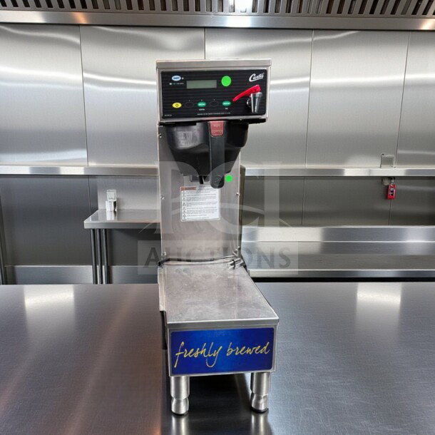 Wilbur Curtis CBP Coffee & Tea Brewer, dual system, superior condition, fully operational, 120V, "freshly brewed" label.