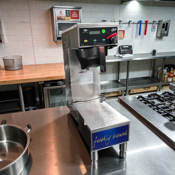 Wilbur Curtis CBP low profile combo coffee & tea brewer, commercial dual system, 120V, stainless steel, excellent condition.