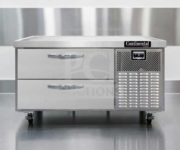 Continental D48GFN Chef Base Freezer, 48" with 2 drawers, stainless steel, excellent condition, fully operational, 115V.