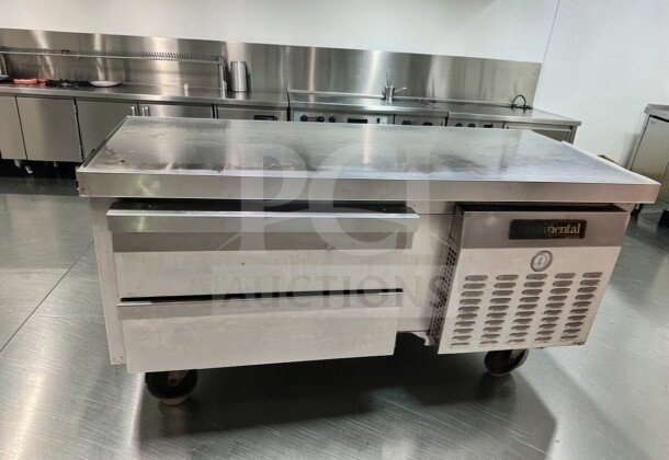 Continental D48GFN Chef Base Freezer, 48-inch, 2 drawers, commercial kitchen use, excellent condition, 115V, tested operational.