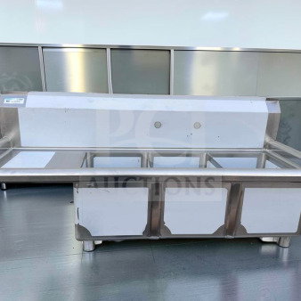 Brand new KoolMore SC121610-16L3 stainless steel 3-compartment sink with left drainboard, NSF certified, commercial use.