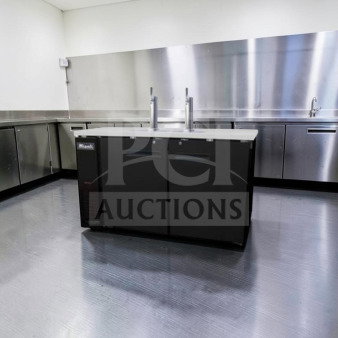 Migali C-DD60-2-HC Kegerator, 60" commercial draft beer cooler, two-door, excellent condition, fully tested, dual tap.