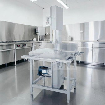 Hobart 5701D commercial meat saw in superior condition, 3 HP, 3-phase. Heavy-duty butcher equipment, fully tested and operational.