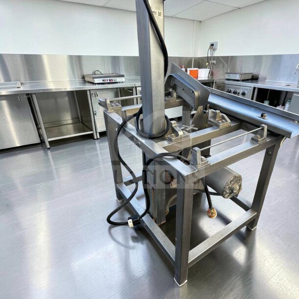 Hobart 5701D commercial meat saw, 3 HP, 3-phase, heavy-duty butcher equipment, in superior condition, fully operational.