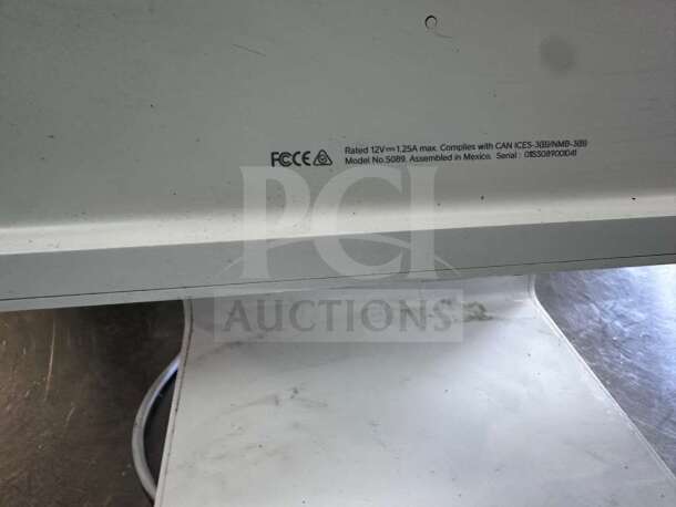 Square Stand S089 POS System, prime condition, dual tablet stands, cables included, fully tested, model label shown.