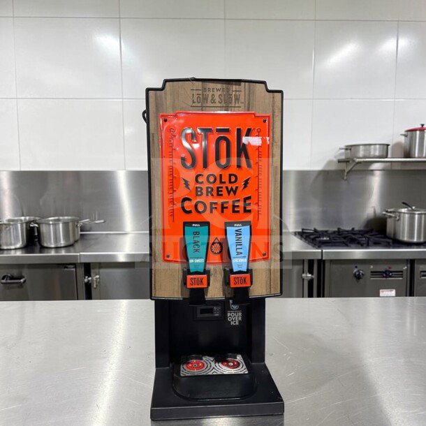 Exceptional condition CreaMiser Model 230 cold brew coffee dispenser, dual tap system for black and vanilla, fully operational.
