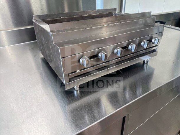 IDEAL 48" Gas Charbroiler, 6 burners, radiant grill, stainless steel, excellent condition, fully tested, heavy duty.