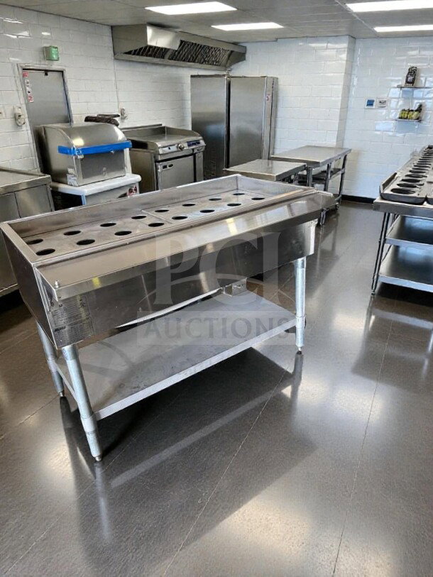 Eagle WT3-240 stainless steel hot food well, 72", superior condition, UL & NSF listed, commercial kitchen setting.