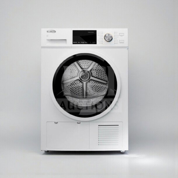 Alt text: Koolmore 24" electric ventless dryer, model FLD-5CWHP, 4.4 cu. ft. capacity, front load, white, new with minor scratches.
