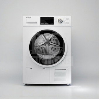 Alt text: Koolmore 24" electric ventless dryer, model FLD-5CWHP, 4.4 cu. ft. capacity, front load, white, new with minor scratches.