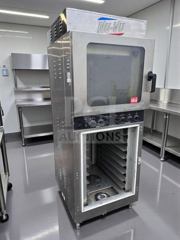 Nu-Vu OP-4/8M commercial oven and proofer combo, excellent condition, 208V, ETL & NSF listed, fully operational.