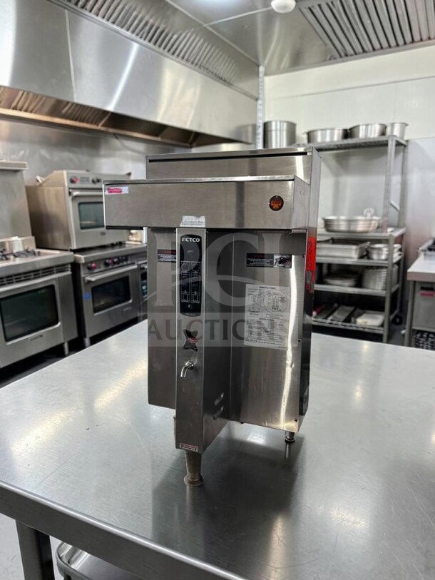 FETCO CBS-2042E commercial coffee brewer in superior condition, stainless steel, 120/208-240V, fully tested and operational.