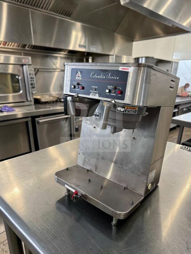 American Metal Ware RAPS-400E Columbia Series dual shuttle coffee brewer, top-tier condition, UL listed, fully tested.